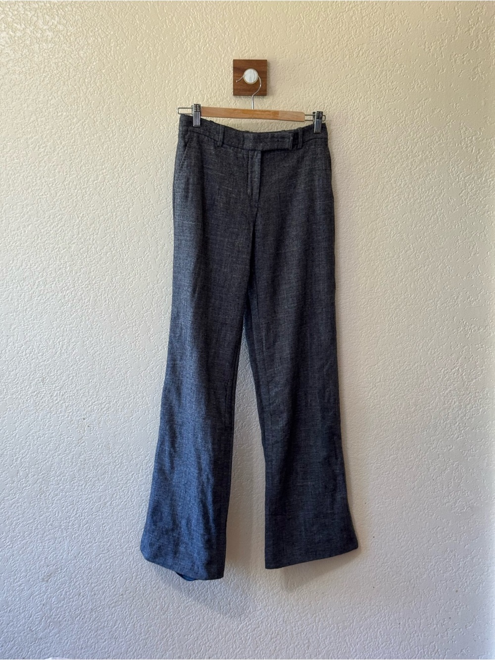 Loro Piana Charcoal Wide-Leg Trousers Silk Virgin Wool and Linen Blend *FLAWED*